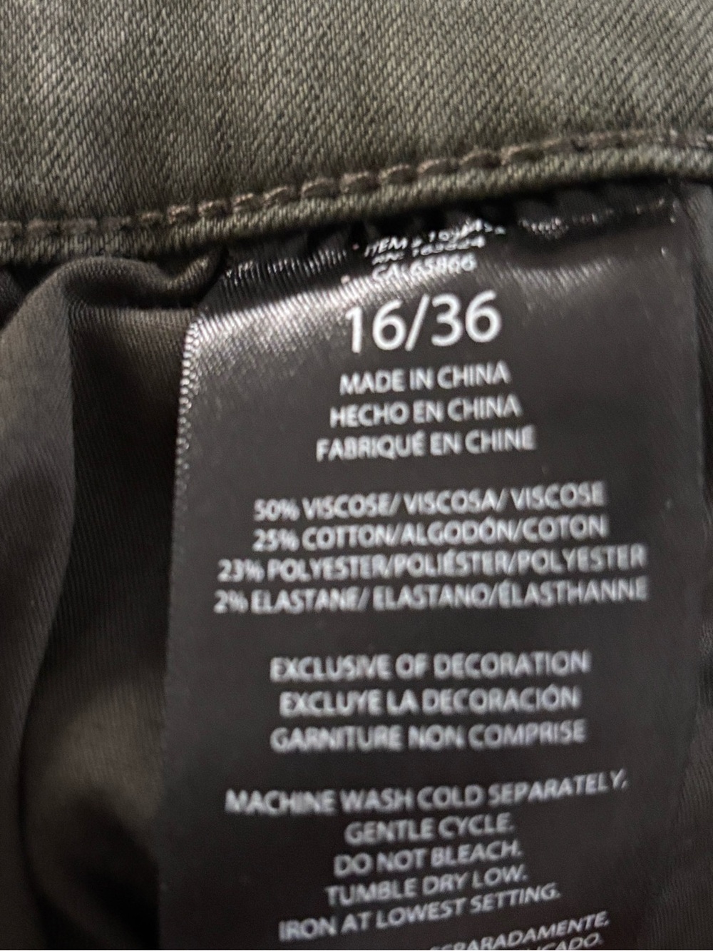 WELL WORN  High-Rise Straight Leg Jeans in Beautiful Olive Green - Picture 4 of 5